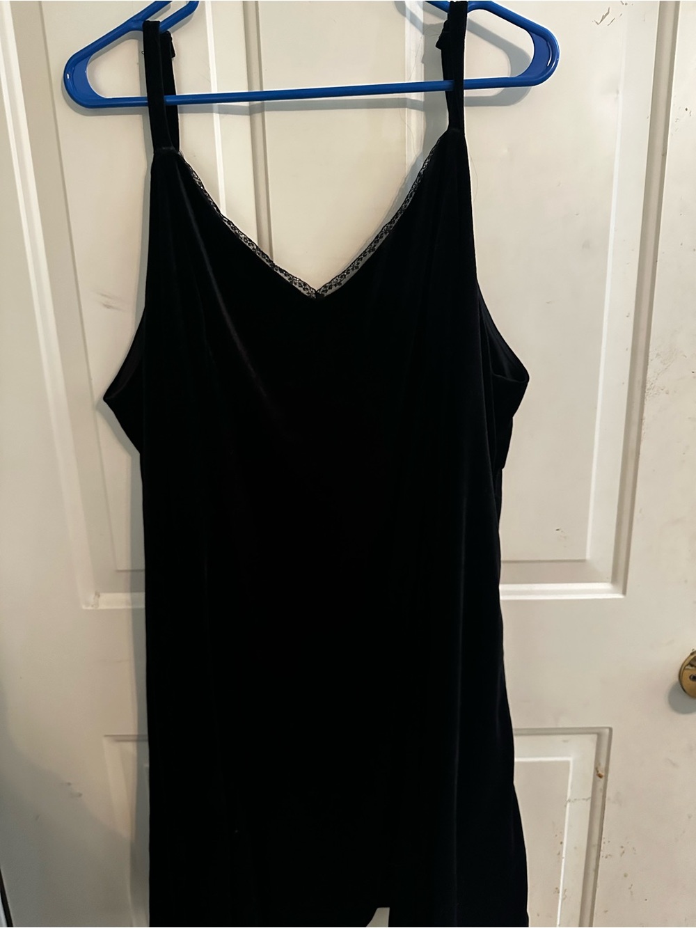 Torrid Black Velvet Slip Dress with Lace Trim - Women 4X